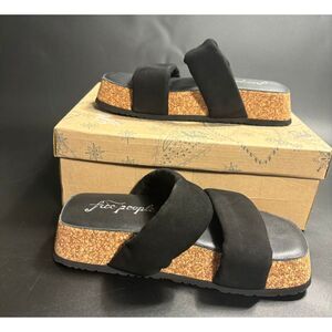 Free‎ People NiB Fairmount Flared Footbed Sandal in Black Size EU/37 US 6.5  $98